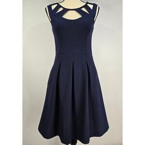 Betsey Johnson Cutout Fit and Flare Dress Navy M